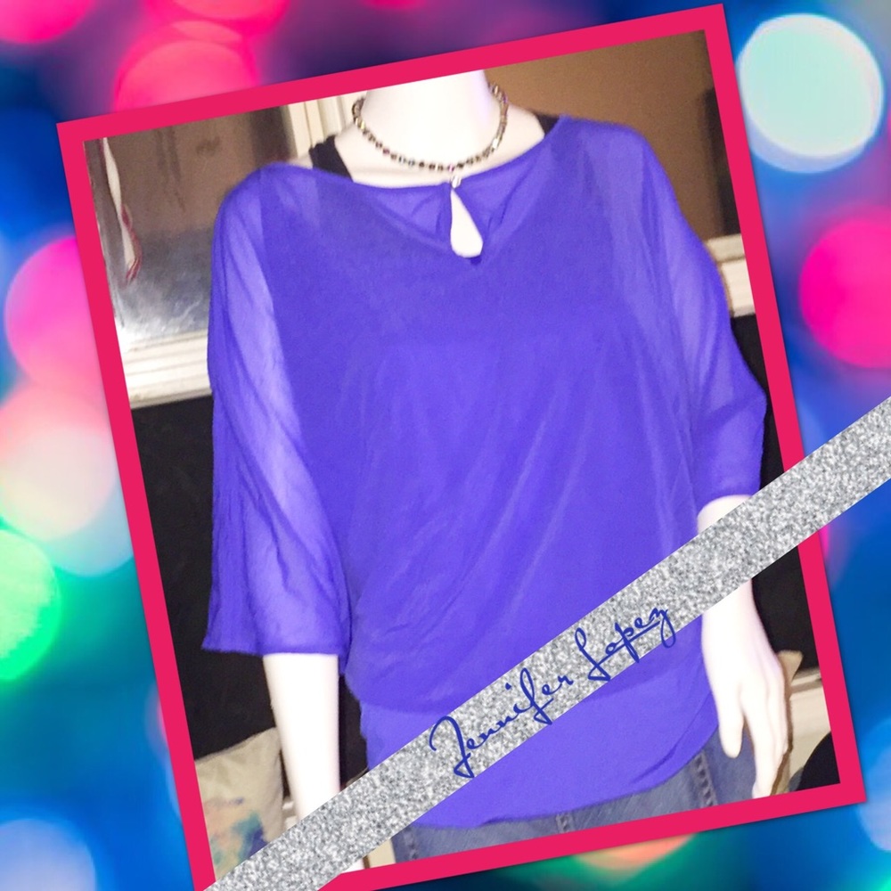 Jennifer Lopez sheer dolman top with matching tank